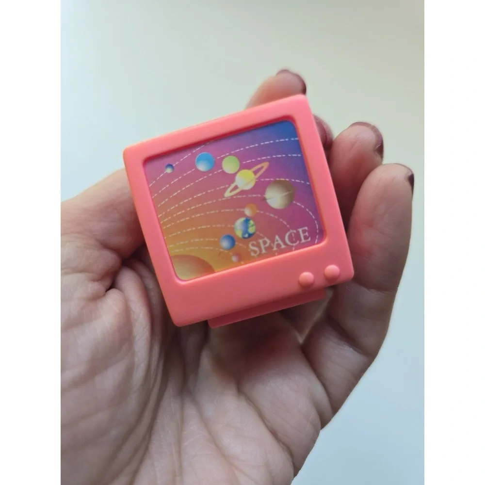 Dollhouse Computer‎ Monitor TV Pink Space Screen Accessory Miniature Furniture